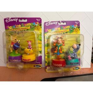 Disney Winnie the Pooh Figurine Stampers RoseArt 2001 Piglet Tigger Eeyore 4pk